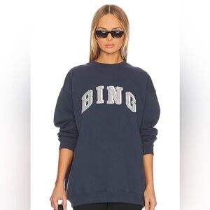 Anine Bing Tyler Sweatshirt in Navy NWT